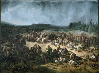 Het Oostenrijkse kamp na de Slag bij Solferino (olieverf op doek)