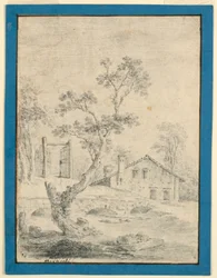 Landschap met boerderij