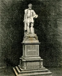 Het Monument voor Antonio Allegri da Correggio, door Vincenzo Vela, Correggio, Emilia-Romagna, Italië