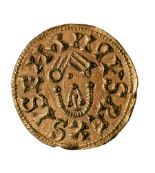 Tremissis (of triens) van Koning Sisenand, geslagen in Tarraco, Spanje, 7e eeuw