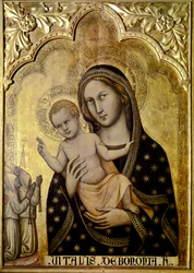 Madonna met kind. 1345-1350. (tempera en goud op paneel)