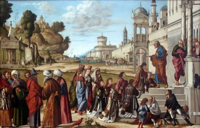 Duits: Die Weihe des Heiligen Stephanus zum Diakon Wijding van de heilige Stephanus tot diaken