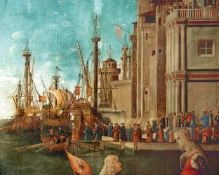 Schepen in de haven (schilderij op doek)