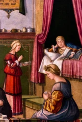 De Geboorte van de Maagd, cyclus van de Scuola degli Albanesi, circa 1502/03 (olieverf op hout)