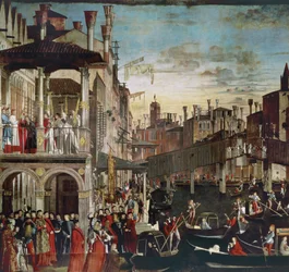 Het Wonder van het Relikwie van het Ware Kruis op de Rialtobrug, 1496