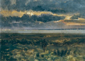 Zonsondergang boven zee