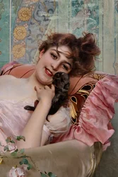 Dame met een kleine hond (detail)