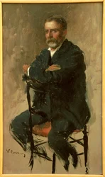 Portret van Renato Fucini, Italiaanse schrijver