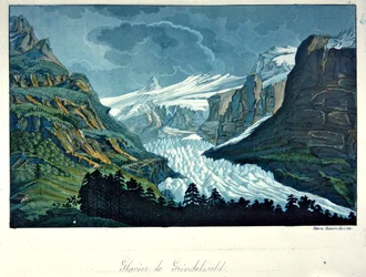 Gletsjer van Grindelwald, illustratie uit 