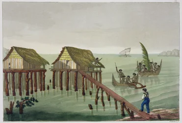 Woningen van de Papoea-stam, Rawak, plaat 22 uit 