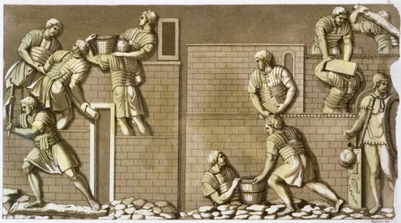 Romeinse soldaten bouwen een fort