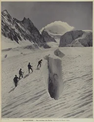 Een Spleet op de Glacier Blanc op de Barre des Écrins in de Dauphiné-regio van de Franse Alpen