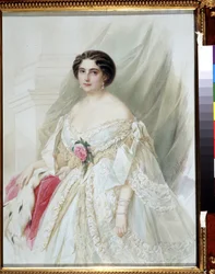 Portret van een dame met een bontmantel
