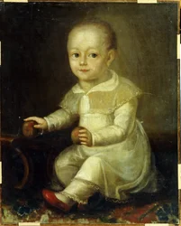 Portret van een kind met appels. Schilderij van Vladimir Loukitch Borovikovsky (1757-1825)