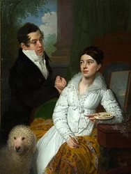 Portret van prinses Alexandra Gregorievna en prins Aleksey Alexandrovich Lobanov Rostovsky