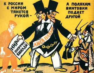 Satirische affiche over de Volkenbond, 1920.