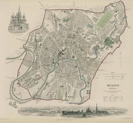Kaart van Moskou, 1836