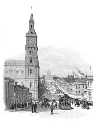 Bourke Street, Melbourne, Victoria, Australië, 1886