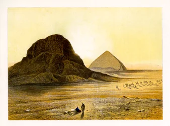 Bakstenen piramides van Dashur, Egypte, ca. 1870