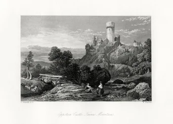 Kasteel Eppstein, Taunusgebergte, Duitsland, 19e eeuw