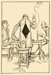 De winnende kaart op de aas van ruiten
