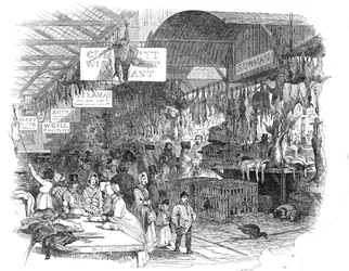 Leadenhall Markt, op Kerstavond, 1845