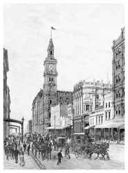 Elizabeth Street, Melbourne, Victoria, Australië, 1886