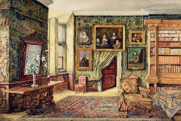 De Bibliotheek in Hardwick Hall, Derbyshire, 1891