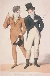 Ochtend wandel- en rijjurken, ca. 1810