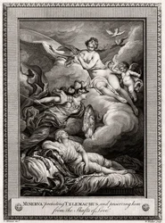 Minerva beschermt Telemachus en behoedt hem voor de pijlen van de liefde, 1775