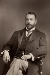 Sydney Grundy (1848-1914) Engelse dramaturg en advocaat. Auteur van talrijke toneelstukken, voornamelijk komedies en kluchten. (woodburytype)