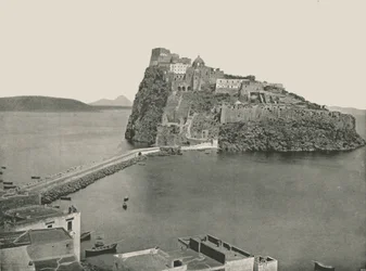 Aragonese Kasteel, Ischia, Italië, 1895