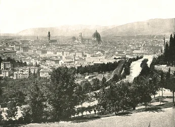 Panorama van de stad Florence, Italië, 1895
