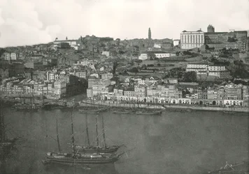 Panorama van de stad Porto, Portugal, 1895