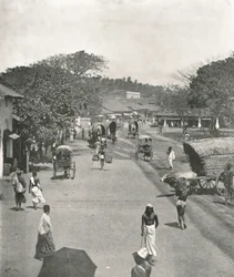 Straatscène nabij het stadhuis, Colombo, Ceylon, 1895