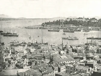 De ingang naar de Gouden Hoorn, Constantinopel, Ottomaanse Rijk