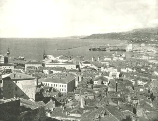 Stad en haven, Triëst, Italië, 1895
