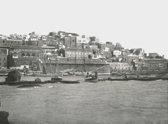 Uitzicht vanaf de zee, Jaffa, Palestina, 1895