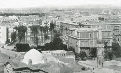 Uitzicht op de stad Alexandrië, Egypte, 1895