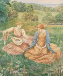 De luitspeler (aquarel)
