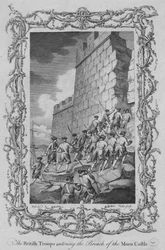 De Britse troepen betreden de bres van het Moro-kasteel, ca. 1770s