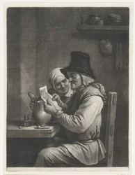Brief lezende man en vrouw