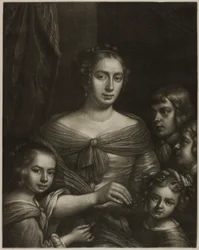 De vrouw en kinderen van de kunstenaar
