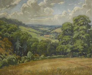 Tafereel in Devon, nabij Widdecombe Moor, circa 1949