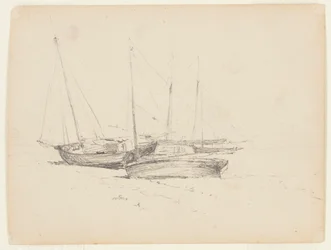 Vissersboten aan de kust