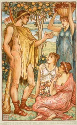 Hercules en de nimfen, illustratie uit 