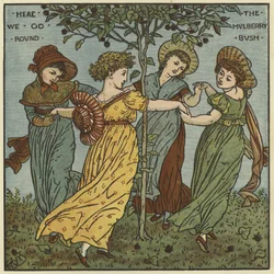 Daar gaan we rond de moerbeiboom