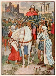 Robin Hood wordt bedankt door de boeren