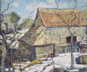 Pennsylvania schuur in de sneeuw