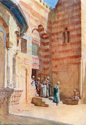 Na het middaggebed (kleurenlitho)